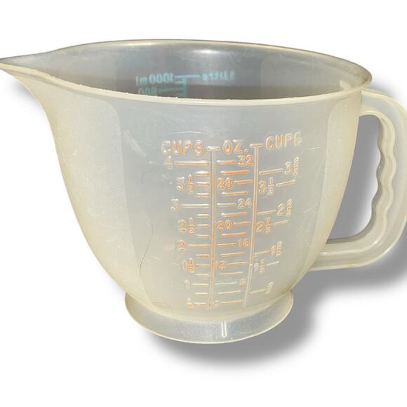 Vintage Tupperware Mix N Store Measuring Bowl 4 Cups Pitcher 32 oz 1288 1 Liter - Picture 8 of 12